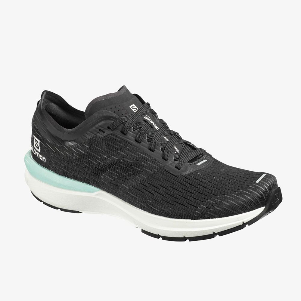 SALOMON SONIC 3 ACCELERATE Philippines - Women's Trail Running Shoes - Black/White | 803197-UCR